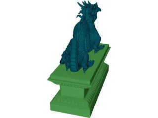 Chinese Dragon Statue 3D Model preview