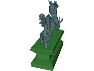 Chinese Dragon Statue 3D Model preview