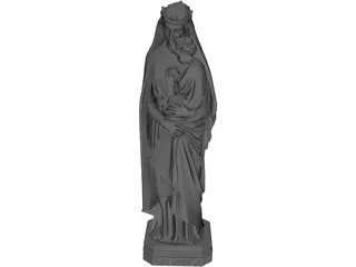 Virgin Mary Statue with Baby Jesus 3D Model preview