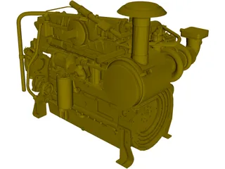 Caterpillar G3306 TA Engine 3D Model preview