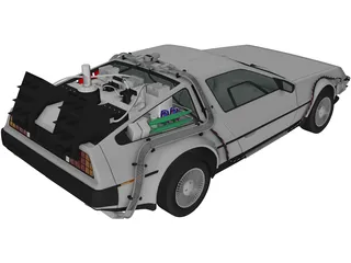 DeLorean DMC-12 BTTF II (1981) 3D Model preview