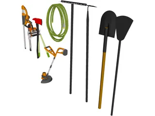Garden Tools Collection 3D Model preview