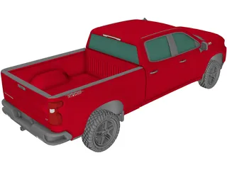 Chevrolet Silverado LT Crew Cab (2018) 3D Model preview