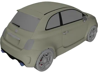 Fiat 500 Abarth Noire (2012) 3D Model preview
