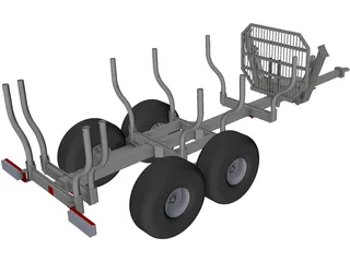 Wood Trailer 3D Model preview