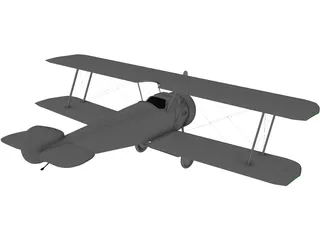 Biplane Sopwith Camel 3D Model preview