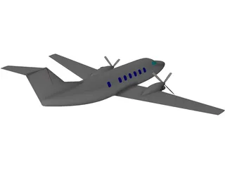 Beechcraft Super King Air 200 3D Model preview