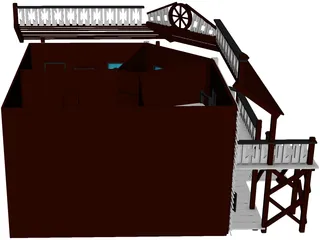 Hotel Old West 3D Model preview