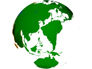 Globe Land Masses 3D Model preview