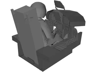 F-15 Cockpit with Pilot and Seat 3D Model preview