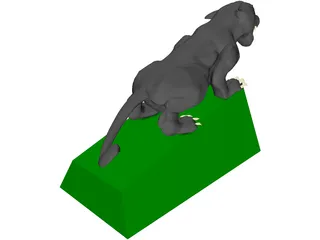 Panther Statue 3D Model preview
