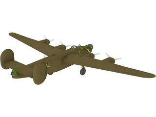 Consolidated B-24J Liberator 3D Model preview