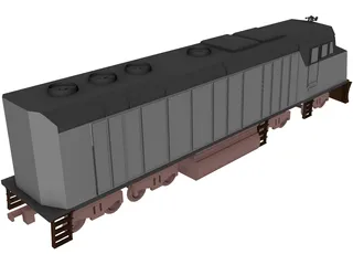 Amtrak Engine 3D Model preview