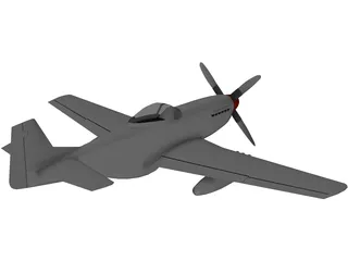 North American P-51 Mustang 3D Model preview