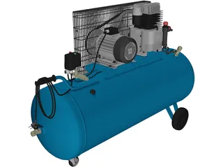 Electric Air Compressor Unit 3D Model preview
