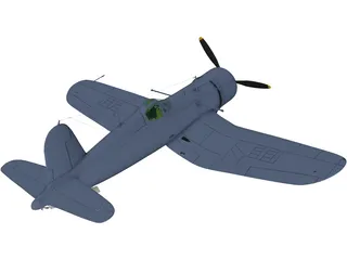 F4U-1D Corsair 3D Model preview