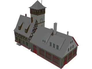 Fire Station 3D Model preview