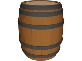 Whiskey Barrel 3D Model preview