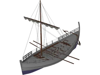 Kyrenia Ancient Greek Merchant Ship 3D Model preview