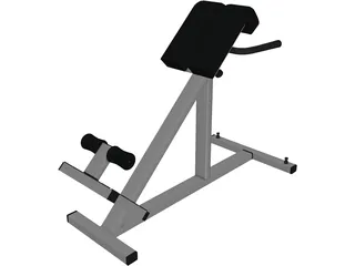 Lumbar Hyperextensions Bench 3D Model preview