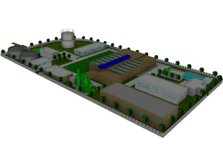Petroleum Plant Refinery 3D Model preview