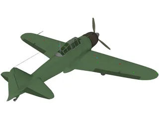 Mitsubishi A6M Zero 3D Model preview