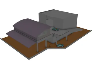 Industrial Building with Shop 3D Model preview