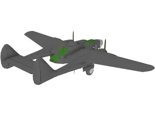 Northrop P-61A Black Widow 3D Model preview
