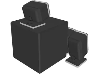 Surround Speaker Set 5.1 3D Model preview