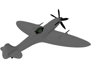 Supermarine Spitfire MK XIV 3D Model preview