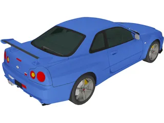 Nissan Skyline GT-R R34 Vspec (1999) 3D Model preview