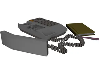 Telephone Handset 3D Model preview