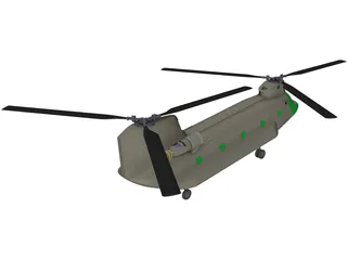 Boeing CH-47F Chinook 3D Model preview