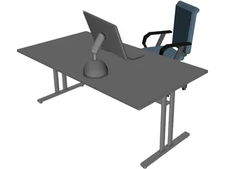 Apple iMac Workplace 3D Model preview