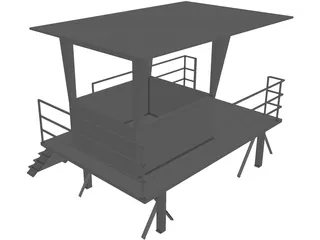 Lifeguard Tower 3D Model preview