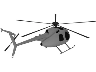 Boieng 500 Little Bird 3D Model preview