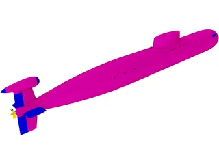 Sierra Class Submarine 3D Model preview