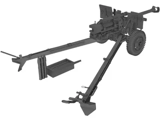Feld Haubitzer (105mm) 3D Model preview