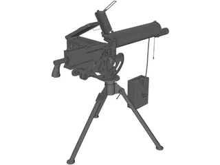 Browning Machine Gun Water Cooled (30 cal) 3D Model preview