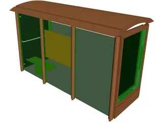 Bus Shelter 3D Model preview