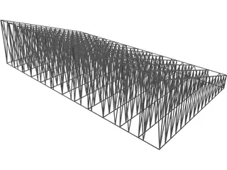 Structural Truss Roof 3D Model preview