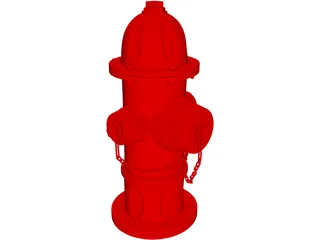 Red Fire Hydrant 3D Model preview
