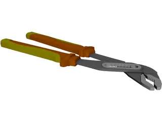 Engineers Multigrip Pliers 3D Model preview