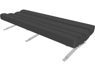 Bench Daybed 4 Roll 3D Model preview