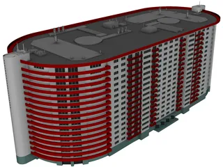 Apartment Building 3D Model preview