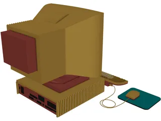 Computer Desktop with Mouse 3D Model preview