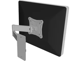 Dell 1704FPVt Monitor with Peerless LCS-KLA Wall Mount Arm 3D Model preview