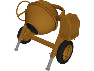 Cement Mixer 3D Model preview