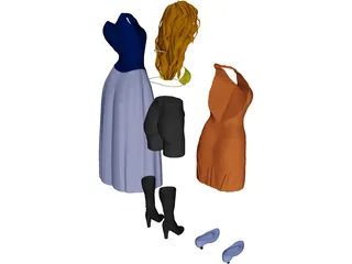Woman Clothes 3D Model preview