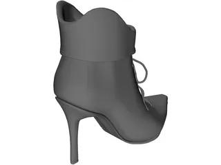 High Heel Shoe with Lace 3D Model preview